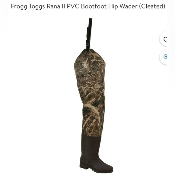 Frogg Toggs Rama II PVC Bootfoot Hip Wader Hunting Waterproof Size US 7 - Picture 1 of 10